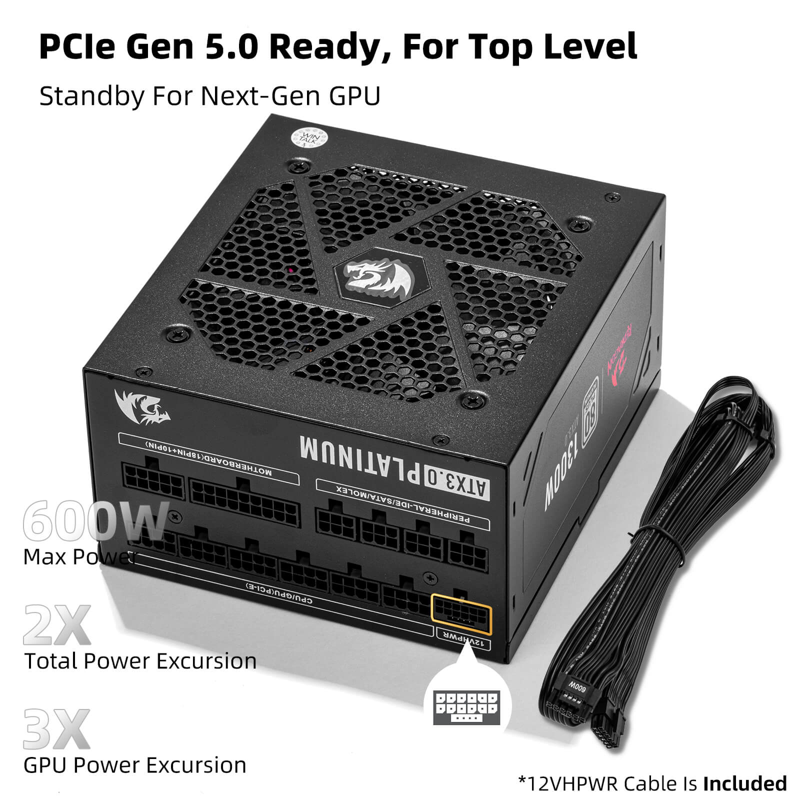 80+ Platinum 1000/1300 Watt ATX 3.0 Fully Modular Power Supply Includes a FREE 12VHPWR Cable - Image 12