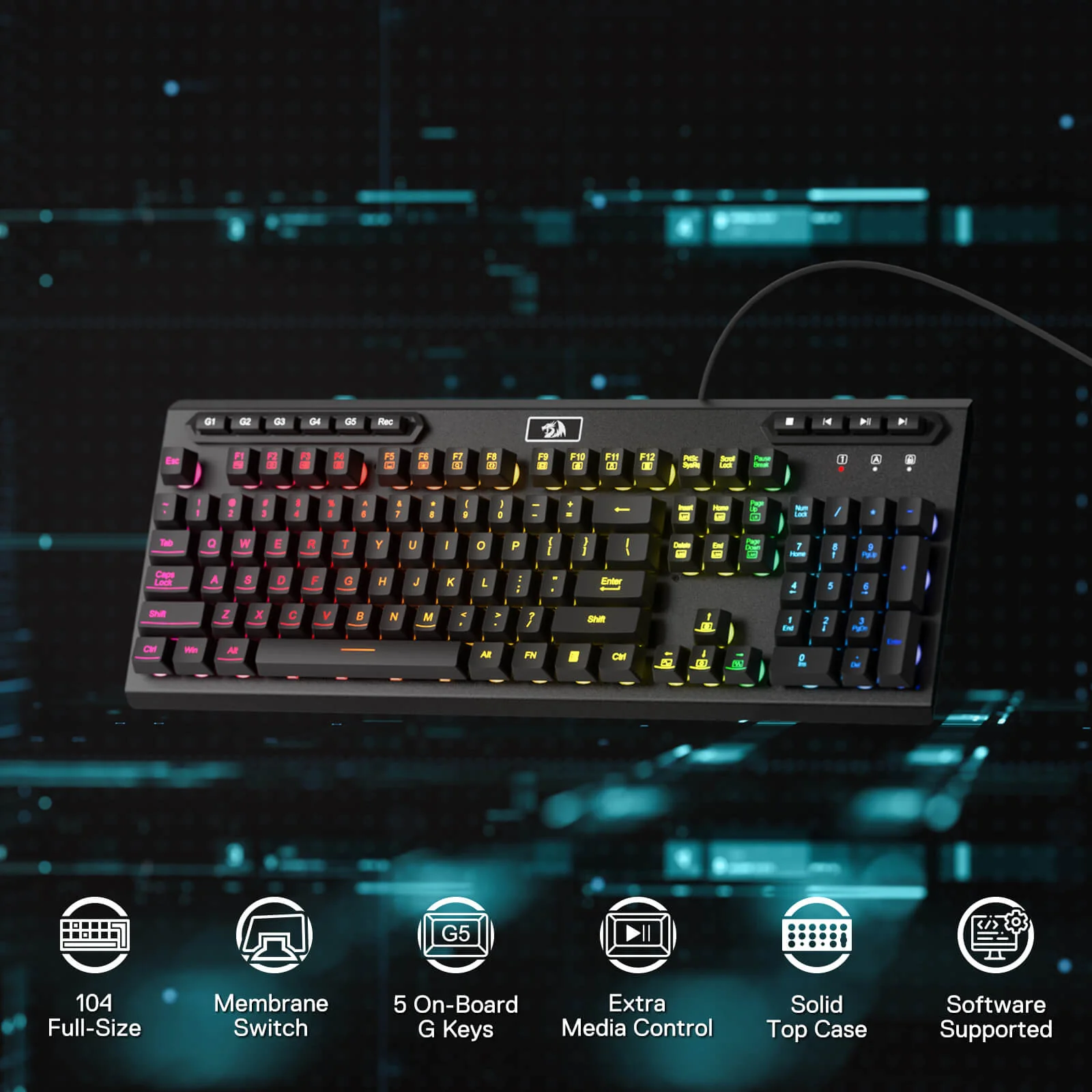 ADITYA K513 Wired Membrane Gaming Keyboard - Image 7