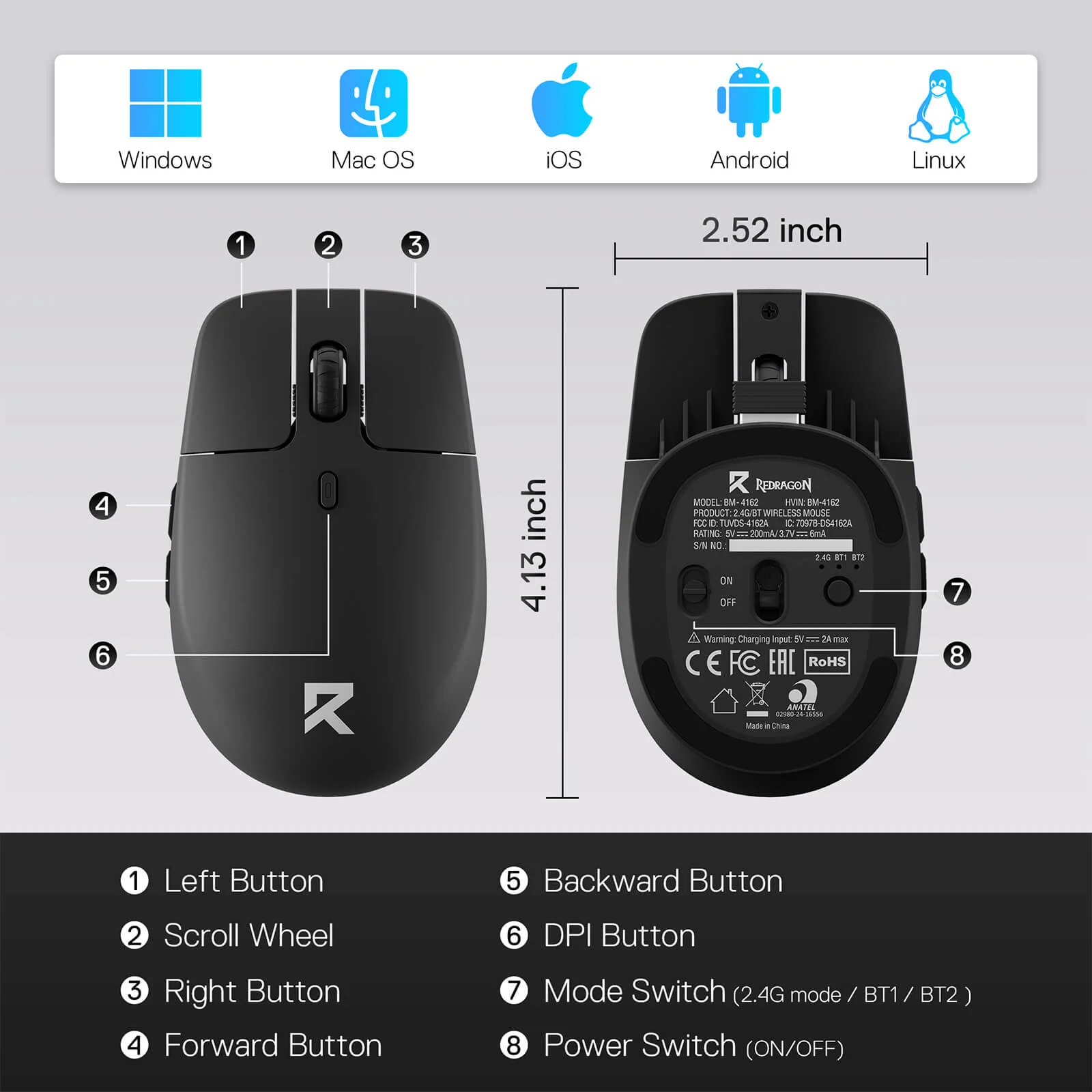 BM4162 Dual Mode Wireless Mouse - Image 8