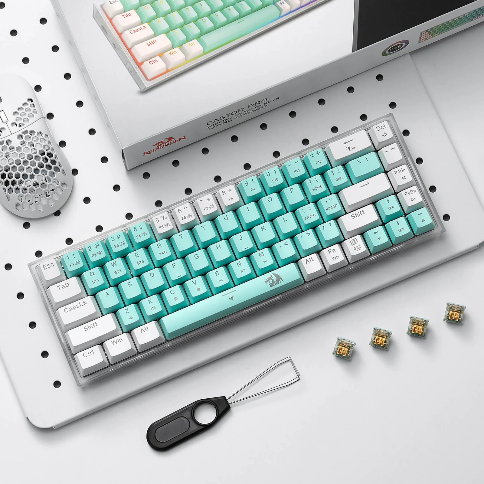 CASTOR K631 PRO 65% Mint Wireless Keyboard - Image 3
