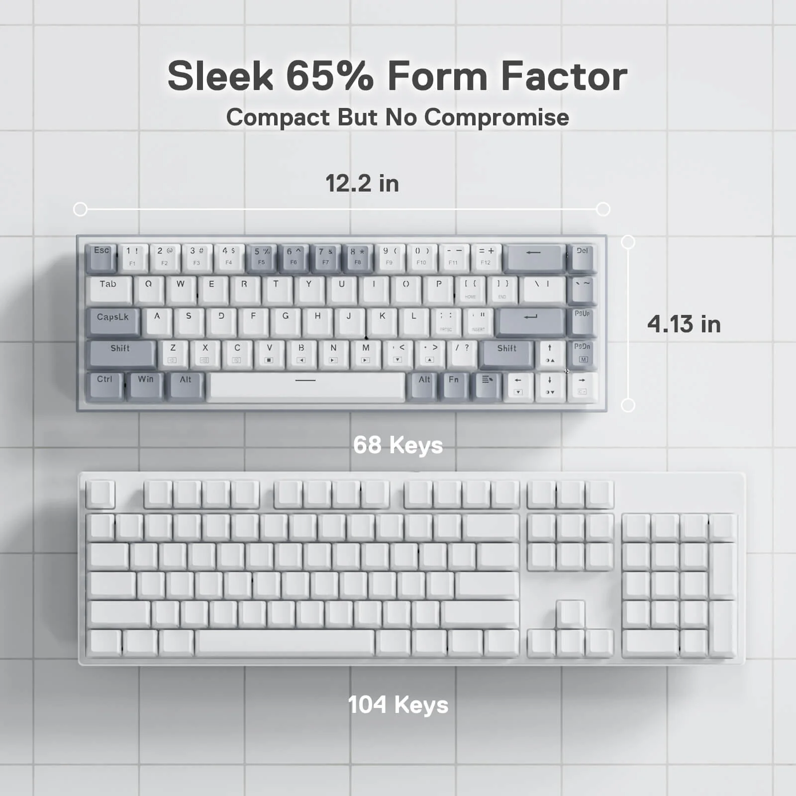 CASTOR K631 Grey 65% Wired RGB Gaming Keyboard - Image 3