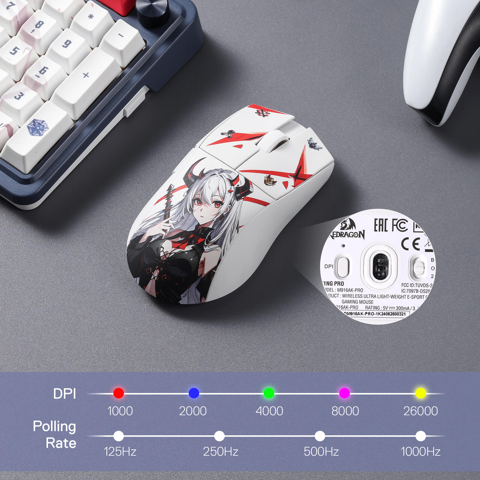 EISA K686 PRO SE Keyboard & K1NG M916 PRO (1K Hz) Mouse Anime Combo - Image 14