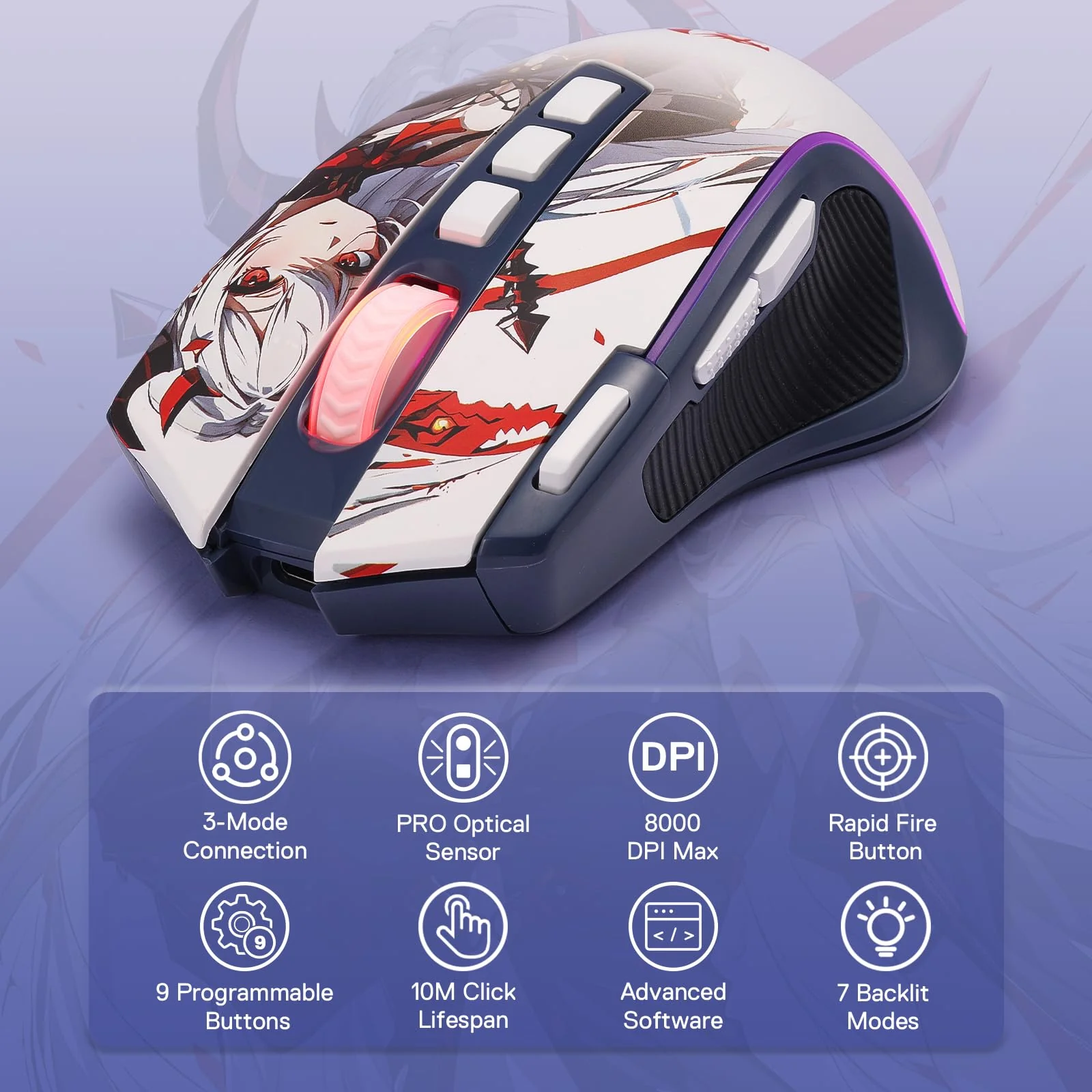 EISA K686 PRO SE Keyboard & M612 PRO Gaming Mouse Anime Combo - Image 10