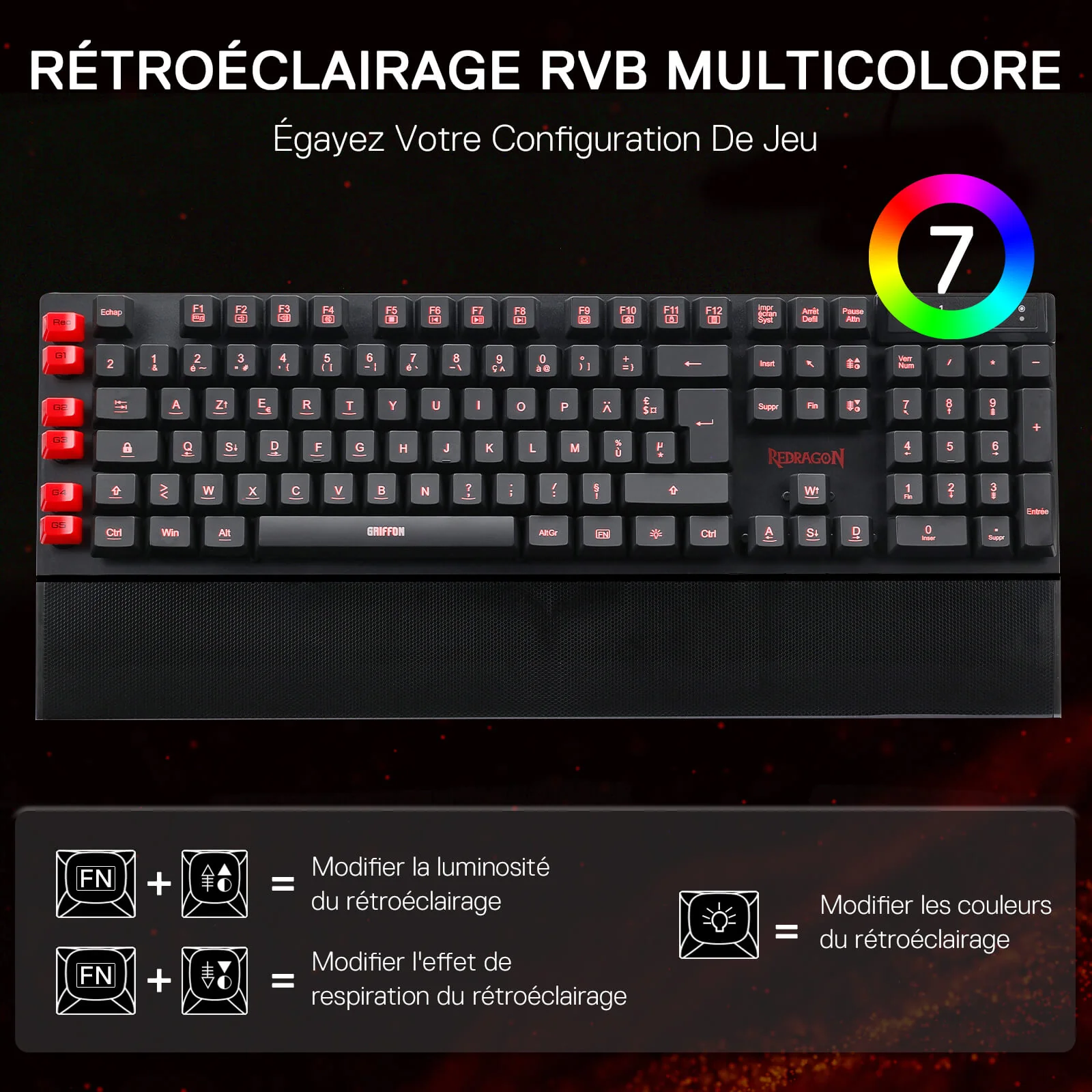 GRIFFON K505 Clavier De Jeu Ă Membrane Filaire (French Layout Only) - Image 4