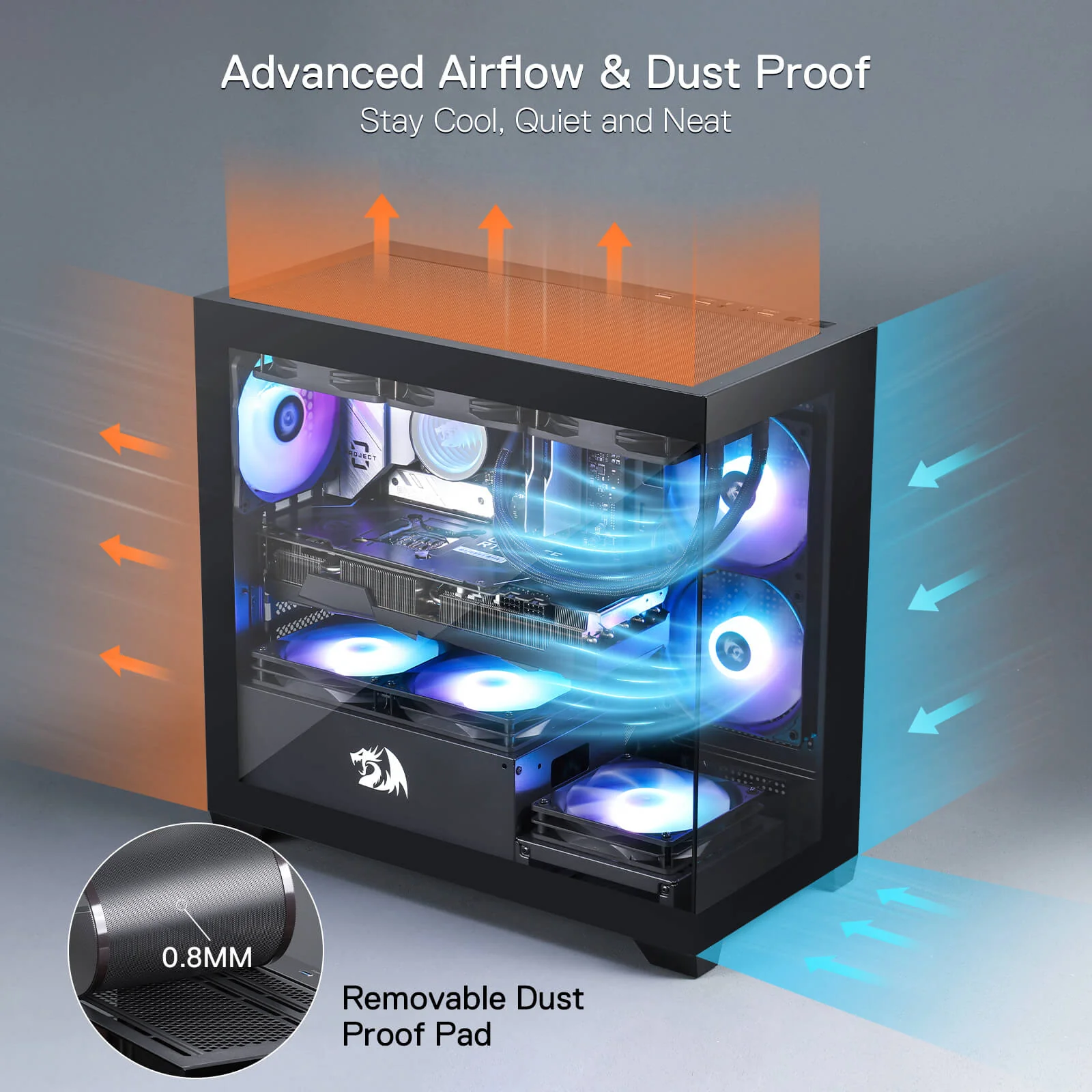 GRINDOR GC218M M-ATX Gaming PC Case - Image 8