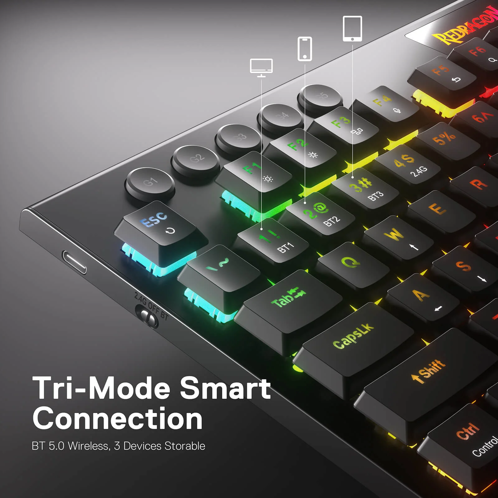 HORUS K618 Ultra-slim Keyboard & TRIDENT M693 Mouse Tri-Mode Combo - Image 13