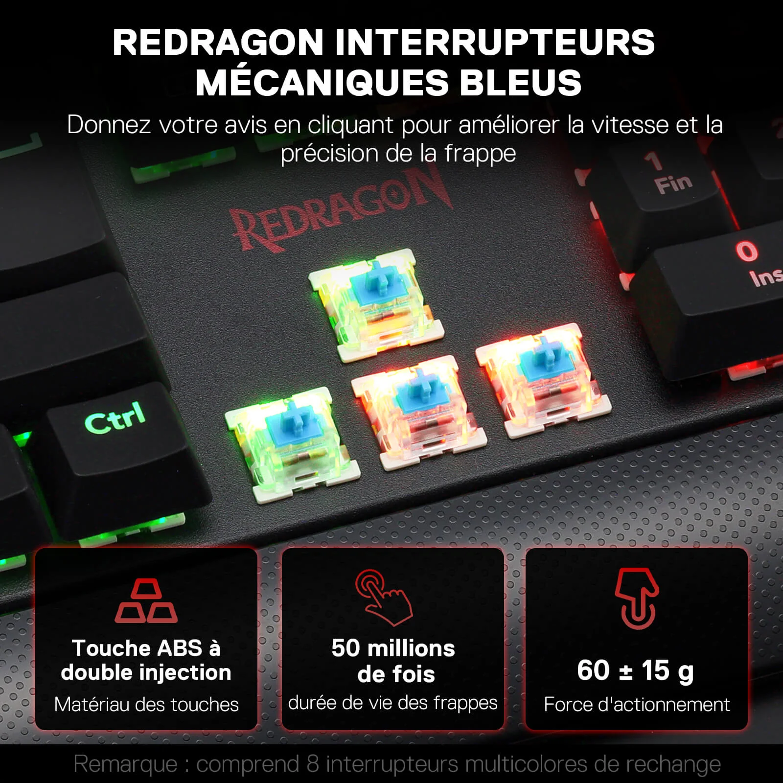 KALA K557 Clavier De Jeu Ă Membrane Filaire (French Layout Only) - Image 3