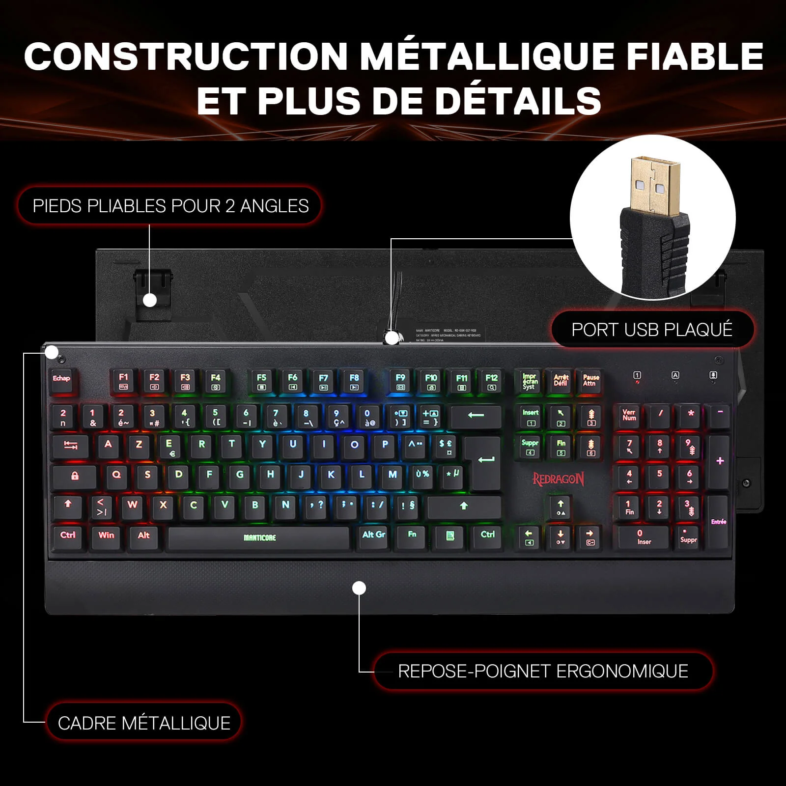 KALA K557 Clavier De Jeu Ă Membrane Filaire (French Layout Only) - Image 5