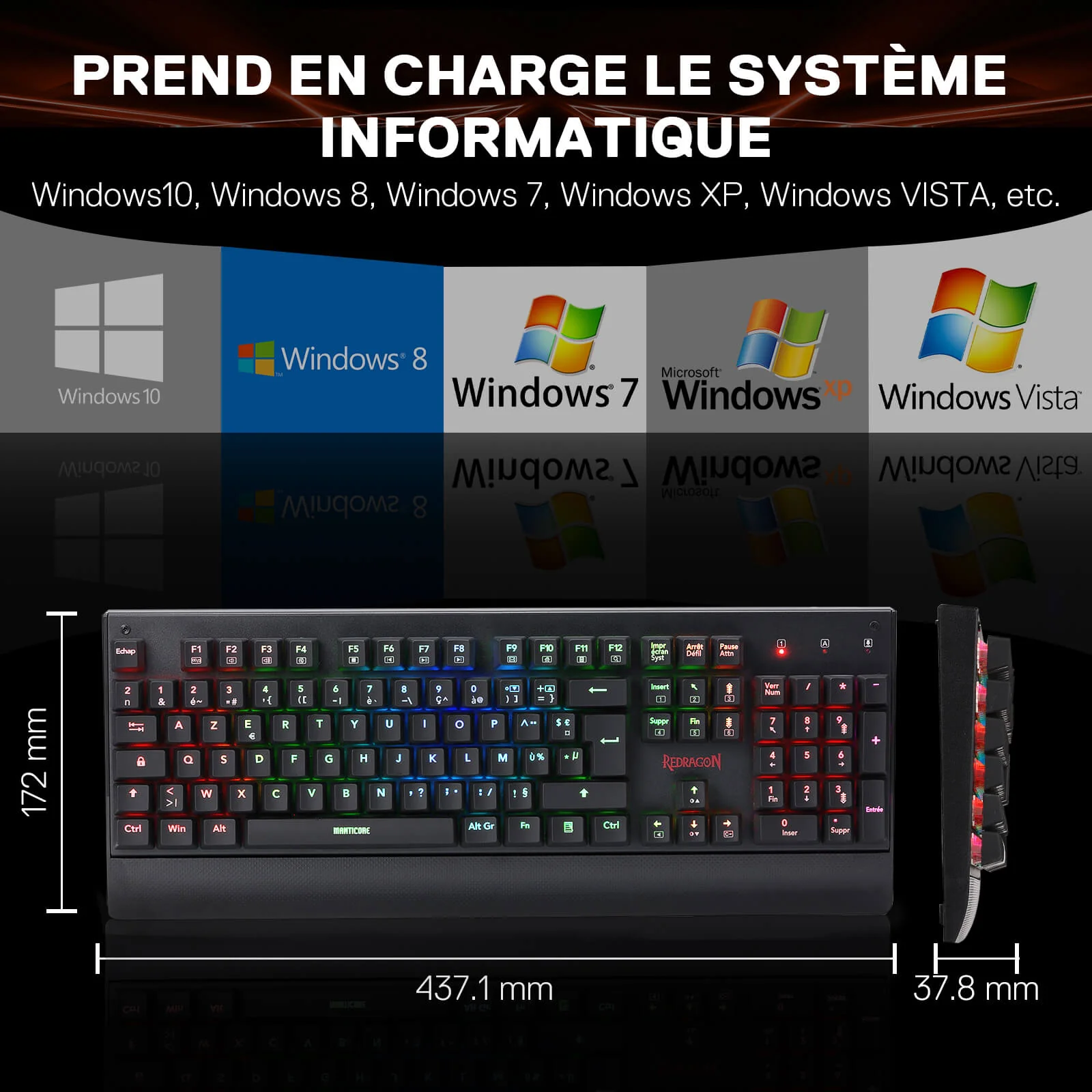 KALA K557 Clavier De Jeu Ă Membrane Filaire (French Layout Only) - Image 6