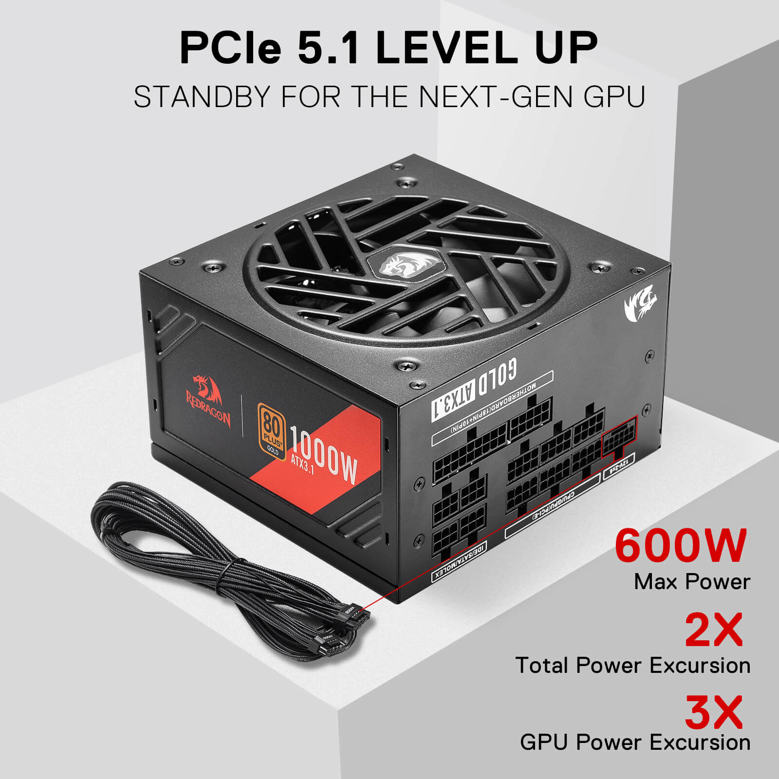 MASTER RGPS PRO 1000W 80 Plus® Gold ATX 3.1 PSU (Black & White) - Image 12