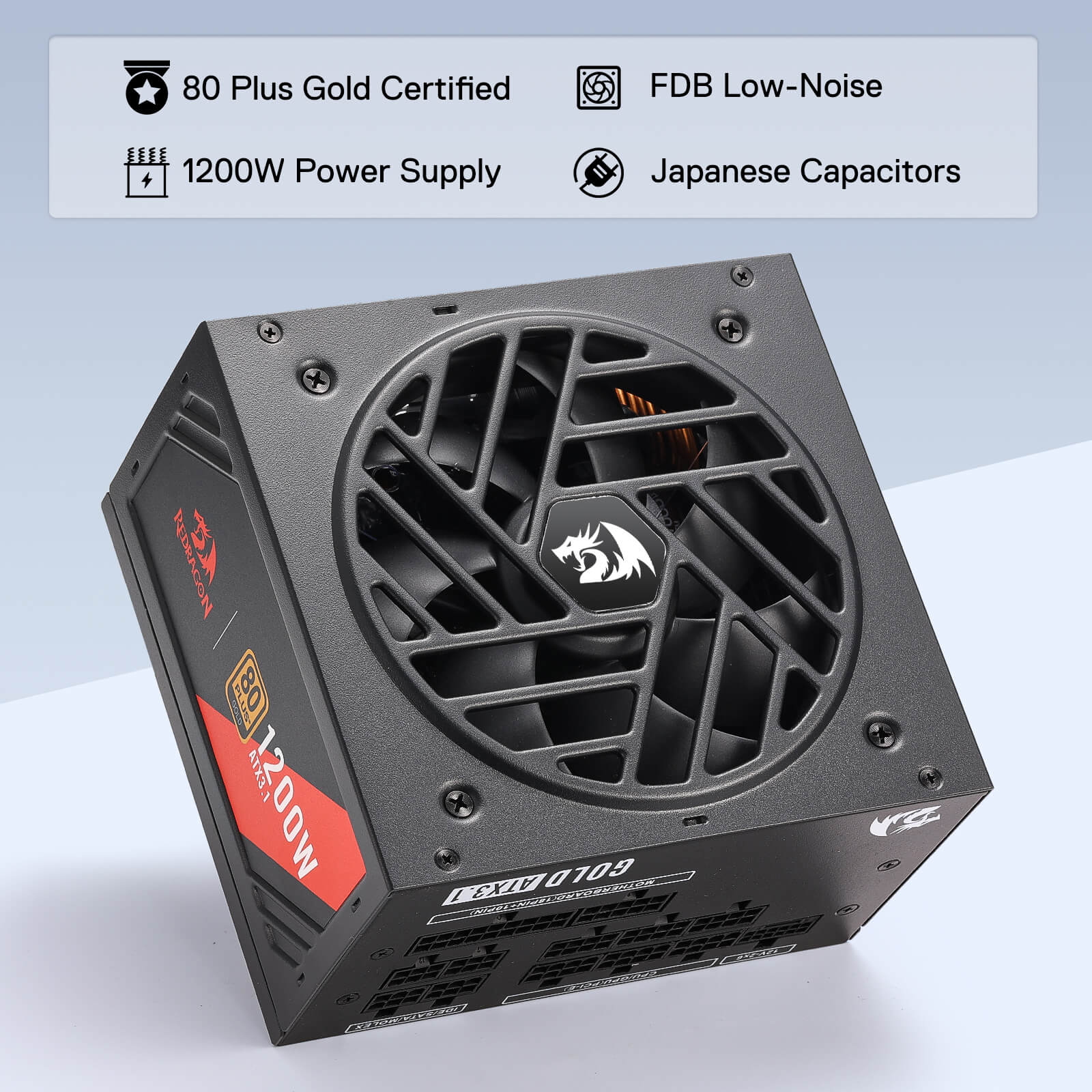 MASTER RGPS PRO 1200W 80 PlusĀ® Gold ATX 3.1 PSU (Black & White) - Image 10