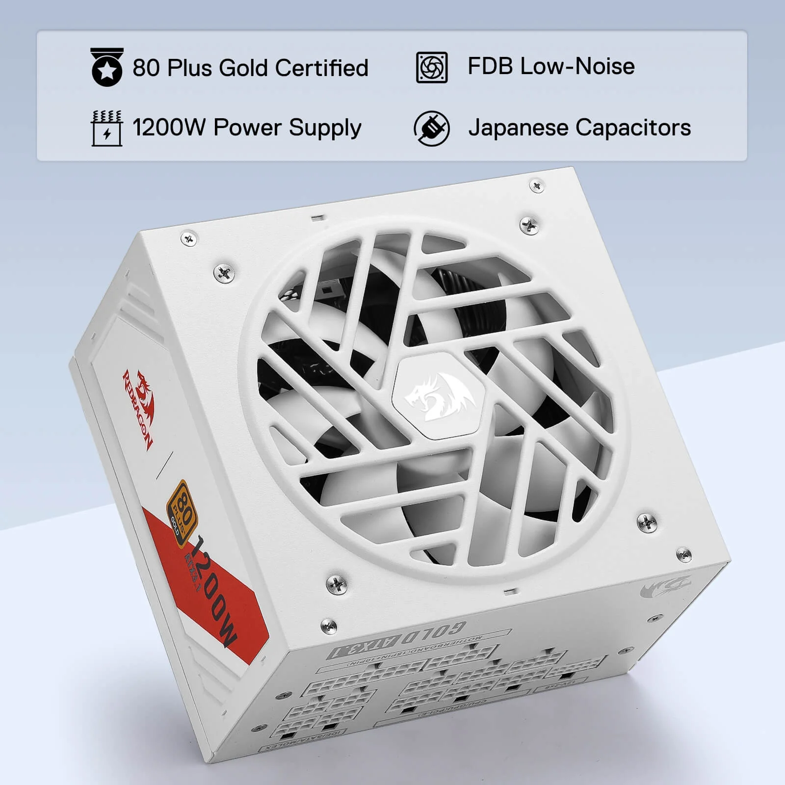 MASTER RGPS PRO 1200W 80 PlusĀ® Gold ATX 3.1 PSU (Black & White) - Image 3