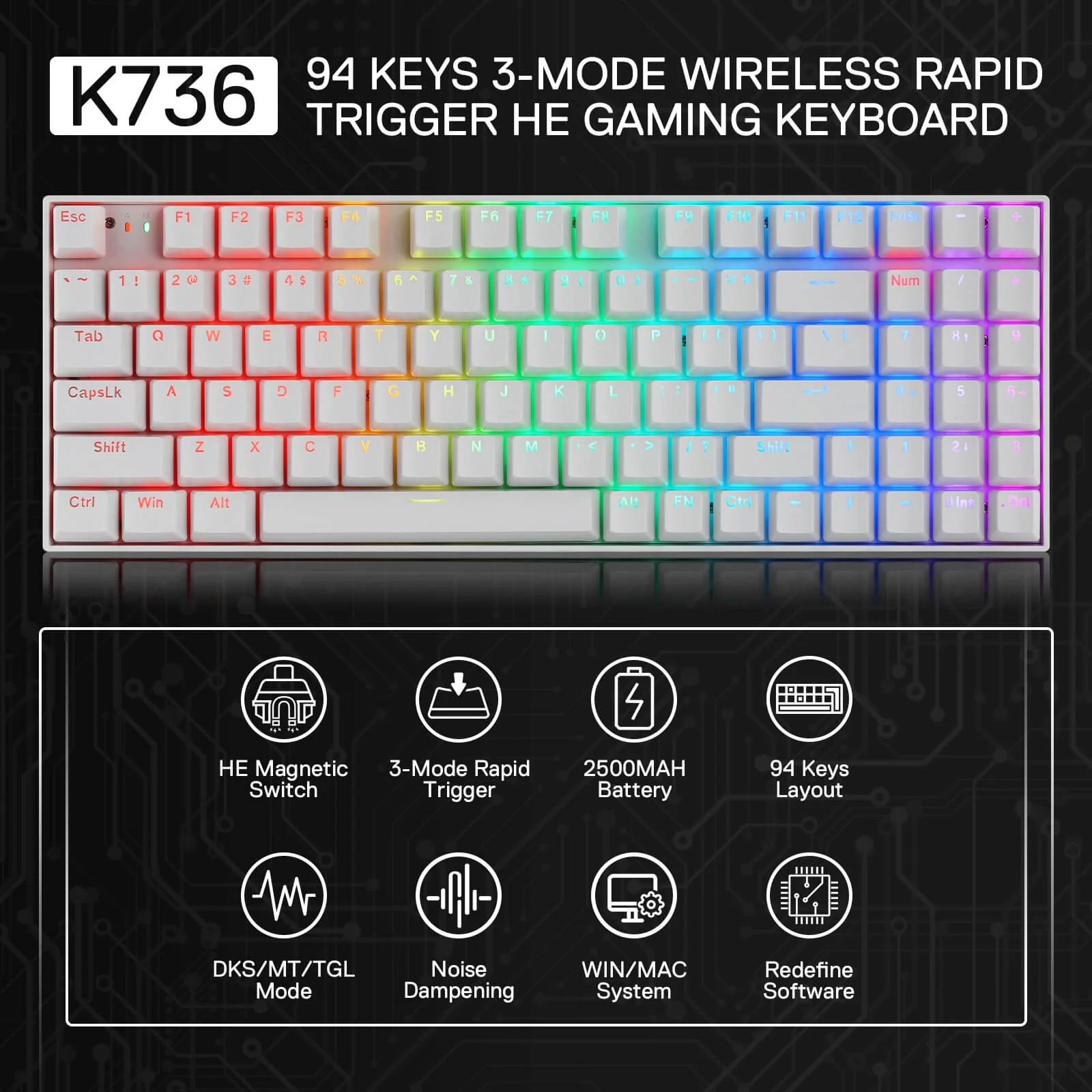 NEPHRITE K736 PRO (Magnetic Hall Effect Keyboard) - Image 12