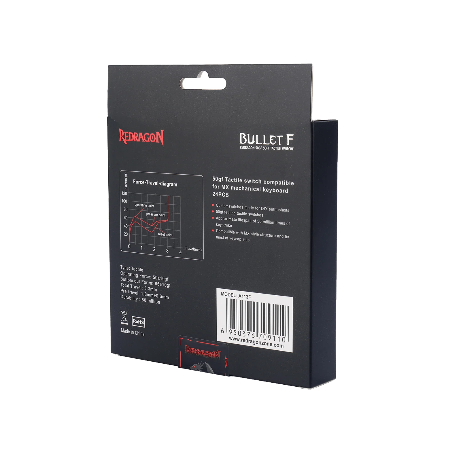 BULLET-F A113 Mechanical Switch (24 pcs Switches, Equivalent Blue) - Image 13