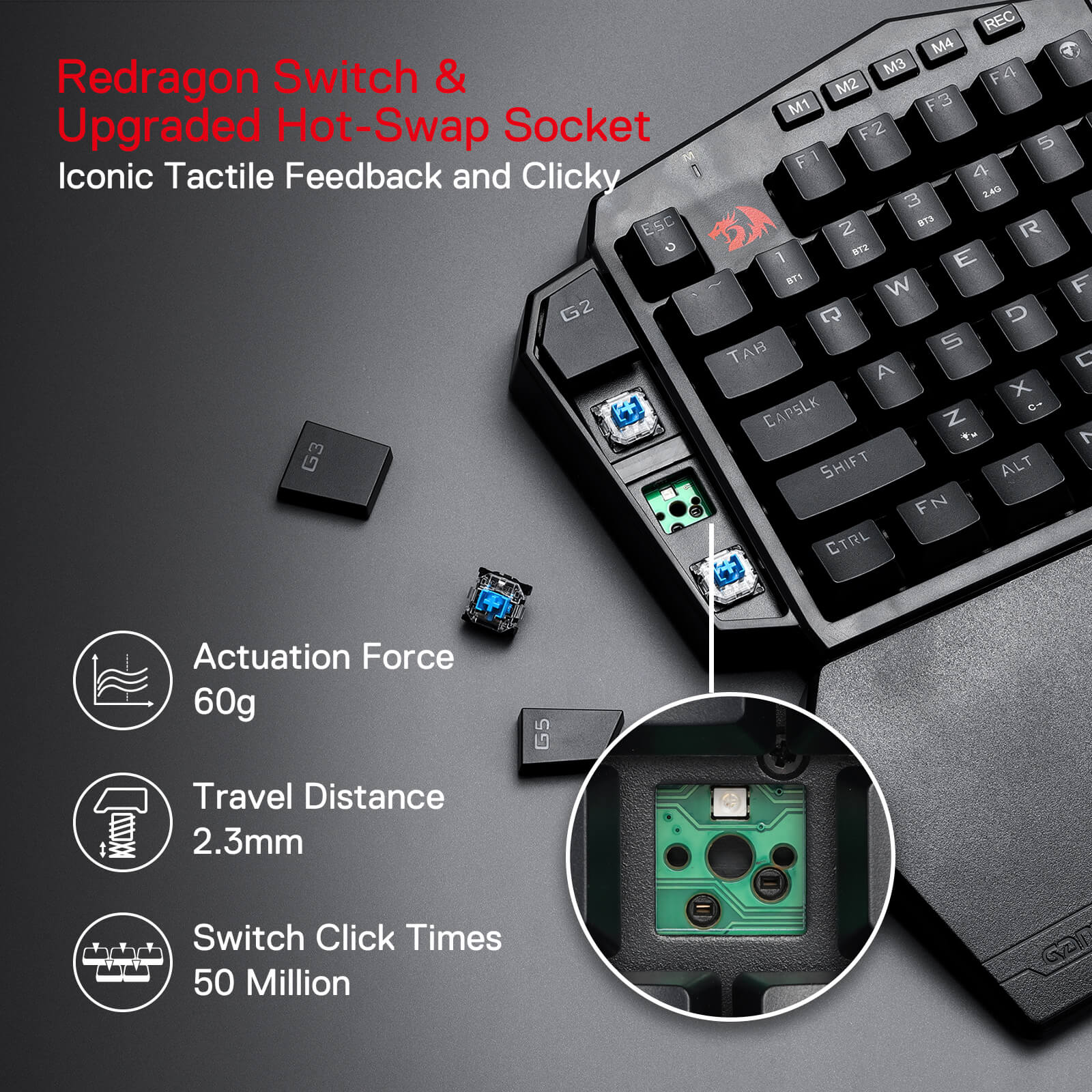 DITI K585 Pro Wireless One-Handed Gaming Keyboard - Image 10