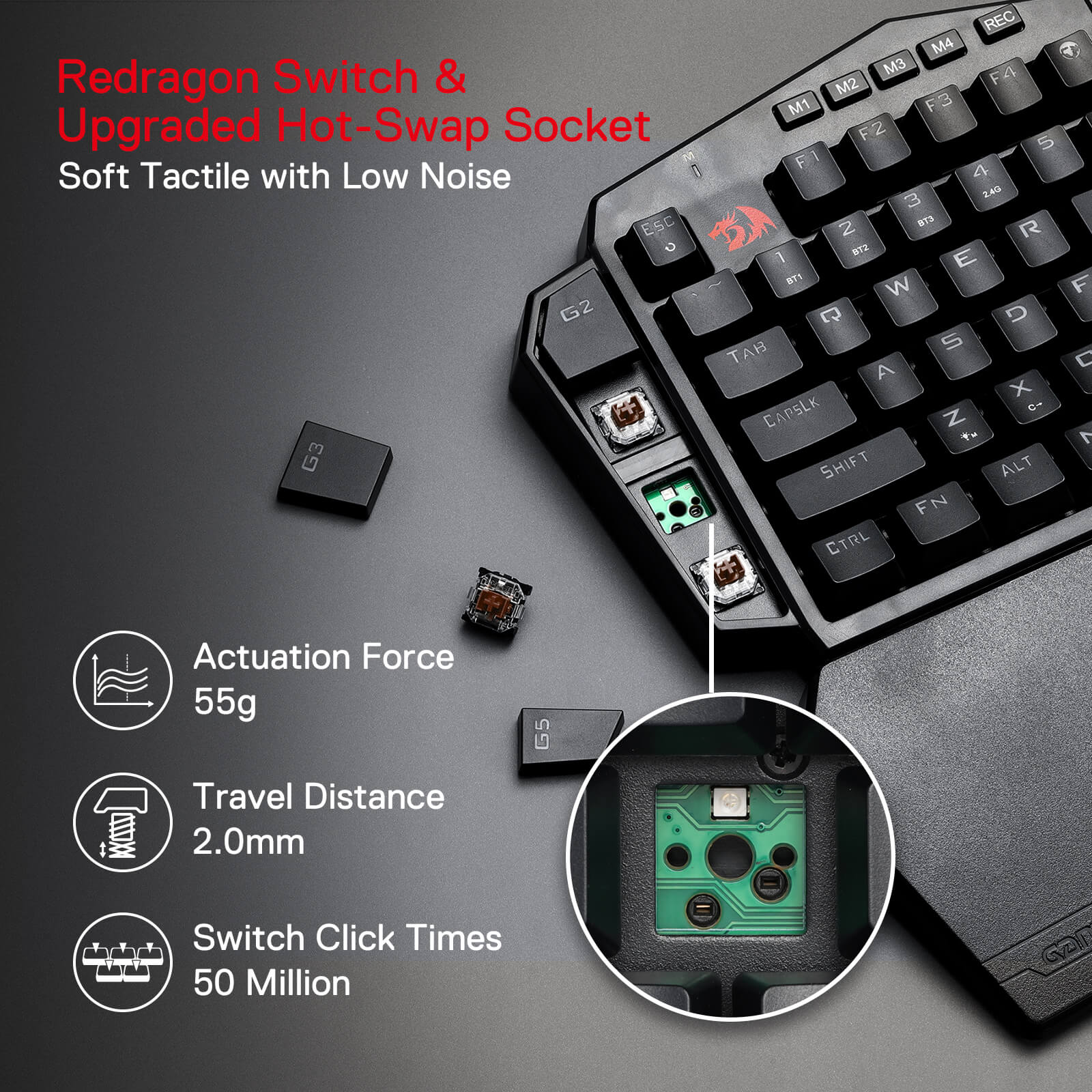 DITI K585 Pro Wireless One-Handed Gaming Keyboard - Image 12