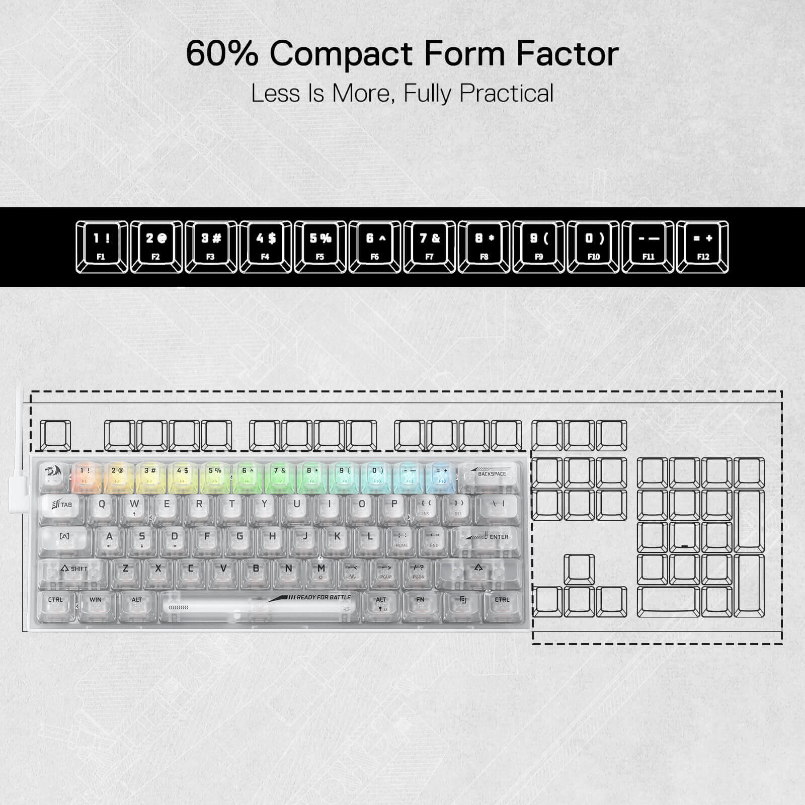 FIZZ K617 SE Full-Transparent Mechanical Keyboard - Image 9