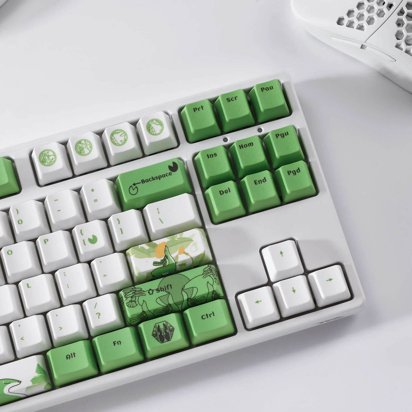 (Only Keycaps) Redragon X LTC PBT 108 Keycaps Set - Green Reindeer - Image 3