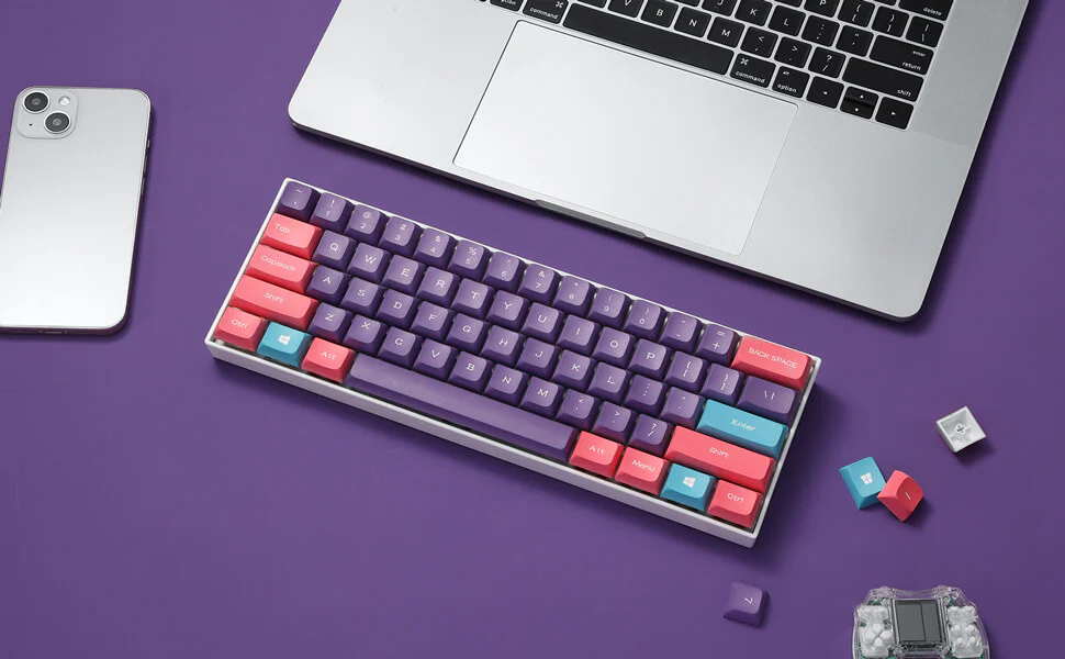 (Only Keycaps) Redragon x LTC PBT Double Shot 112-Key Sublimation Keycaps Set, KDA Profile for ANSI Layout 61/68/84/87/98/104 Keys Mechanical Keyboard, Neon Purple - Image 8