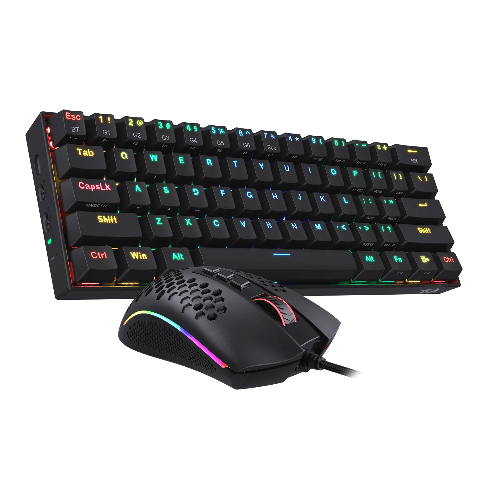 K530 PRO 60% RGB Wireless Mechanical Black Keyboard M808 Black Lightweight RGB Gaming Mouse Bundle - Image 2