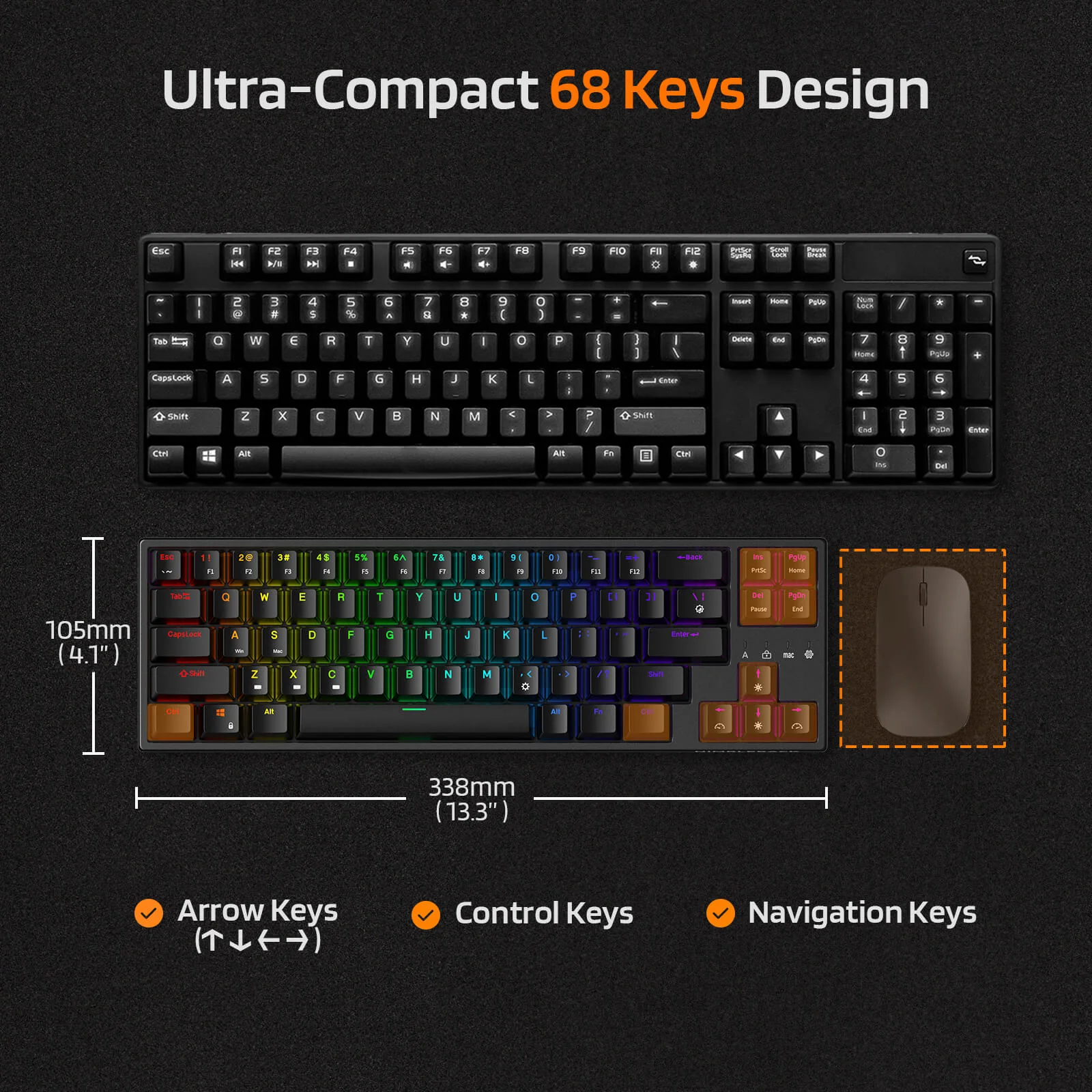 Redragon X LTC NB681 68 Keys Wired Mechanical Keyboard (Ships to US Only) - Image 4