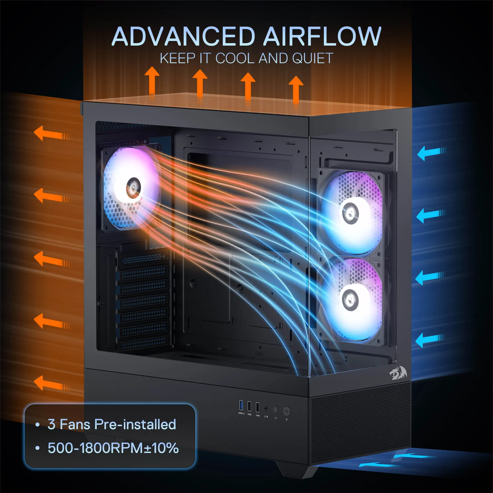 REFLECT FLOW CA606 ATX Gaming PC Case - Image 4