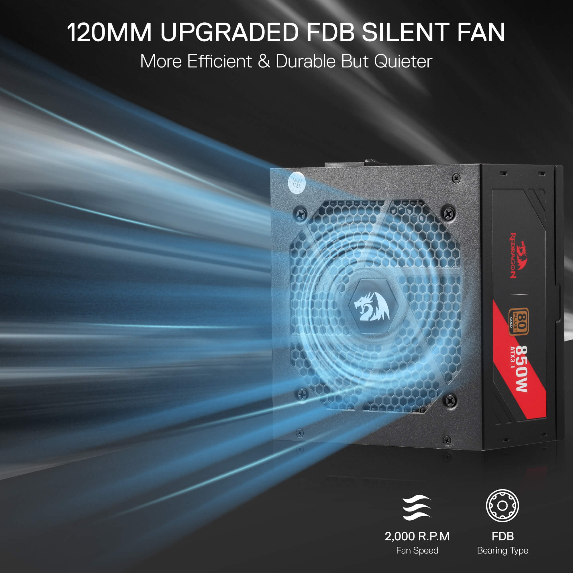 RGMS-850W PRO 80+ ATX 3.1 Gold 850 Watt Power Supply - Image 14