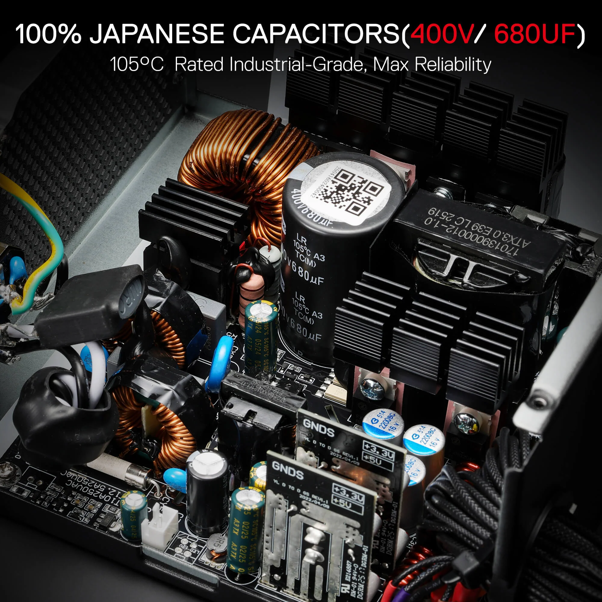 RGMS-850W PRO 80+ ATX 3.1 Gold 850 Watt Power Supply - Image 6