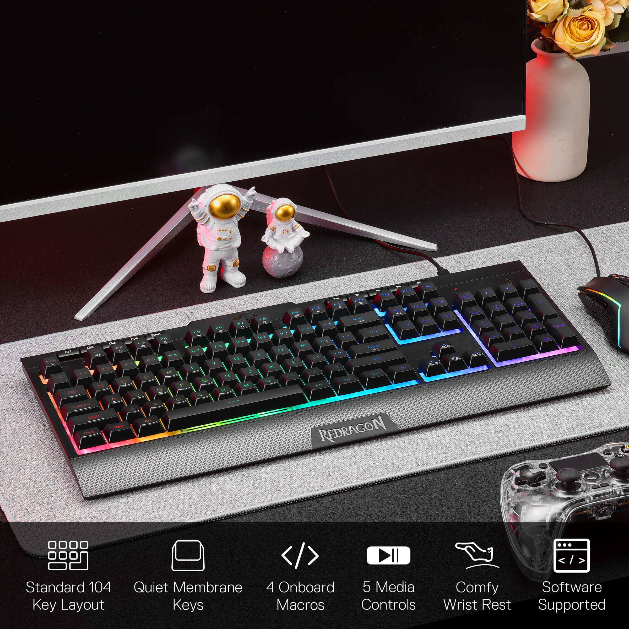 S151 Membrane Gaming Keyboard & Mouse Wired Combo - Image 4