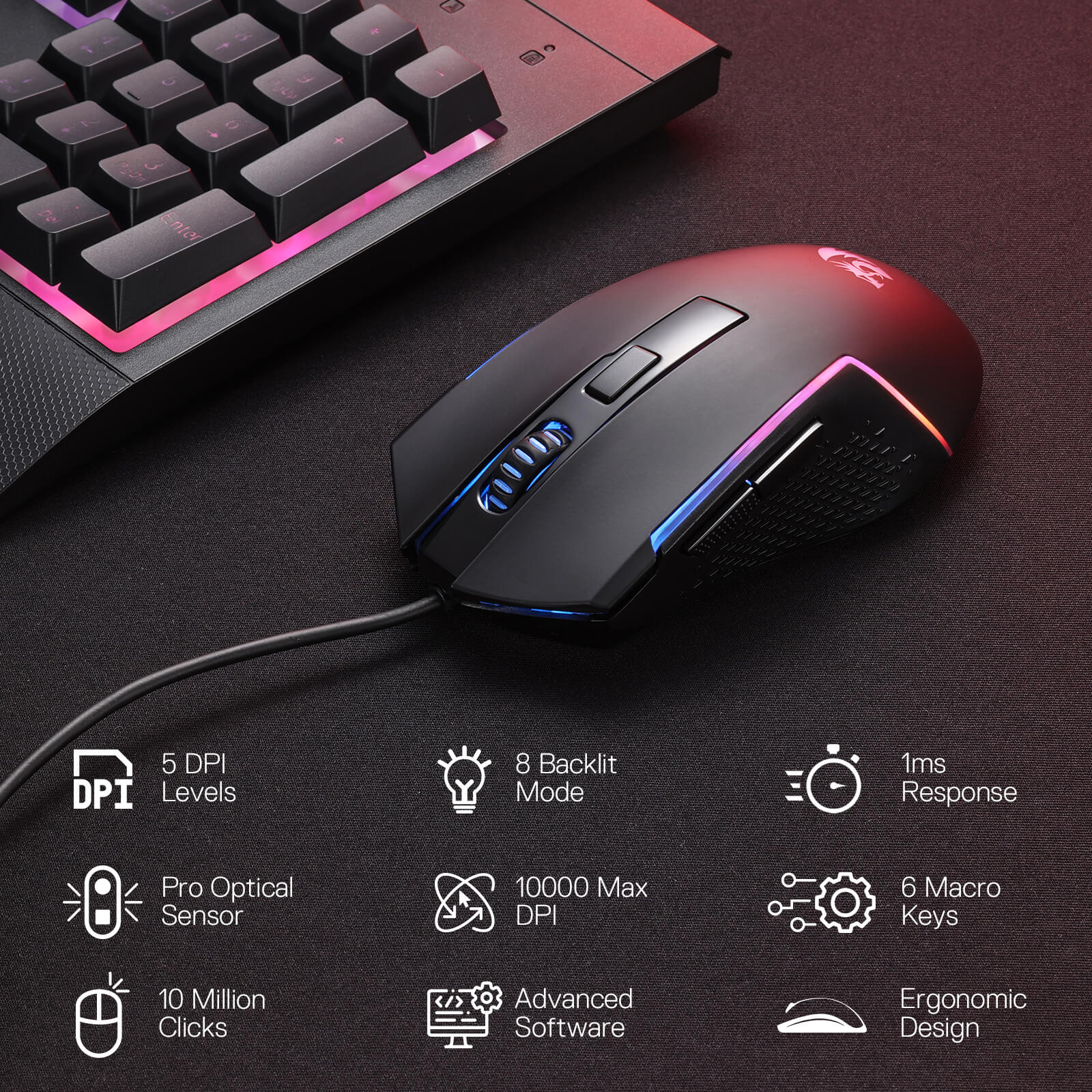S151 Membrane Gaming Keyboard & Mouse Wired Combo - Image 5