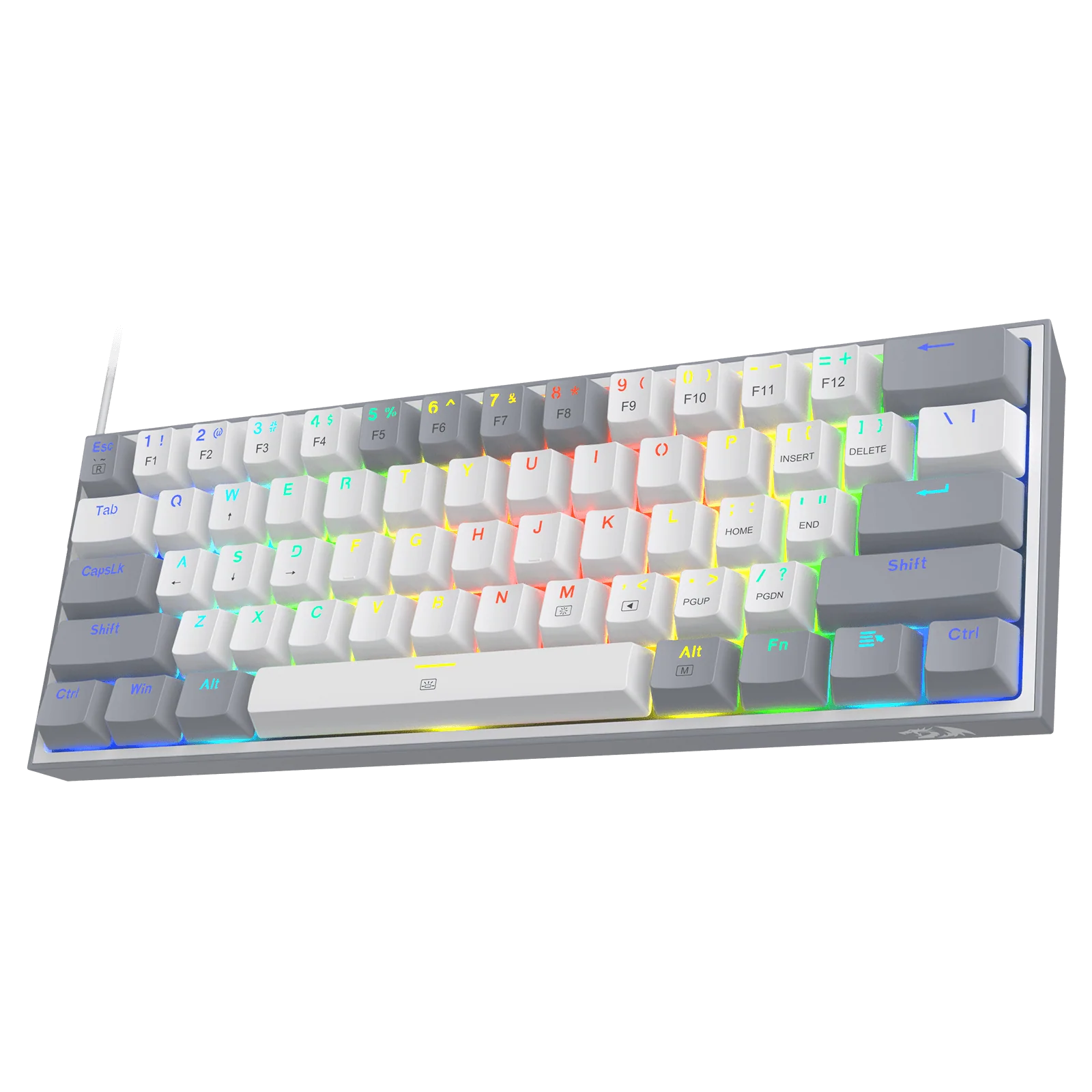 FIZZ K617 60 White & Grey Small Mechanical keyboard - Image 3